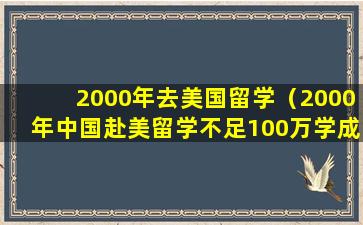 2000年去美国留学（2000年中国赴美留学不足100万学成归来的寥寥无几）