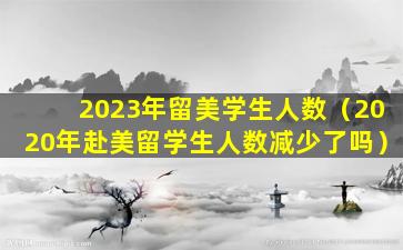 2023年留美学生人数（2020年赴美留学生人数减少了吗）