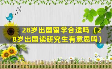 28岁出国留学合适吗（28岁出国读研究生有意思吗）
