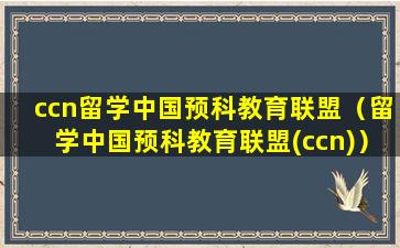 ccn留学中国预科教育联盟（留学中国预科教育联盟(ccn)）