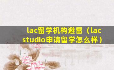 lac留学机构避雷（lacstudio申请留学怎么样）