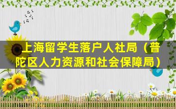 上海留学生落户人社局（普陀区人力资源和社会保障局）