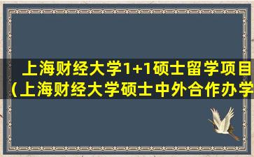 上海财经大学1+1硕士留学项目（上海财经大学硕士中外合作办学项目）