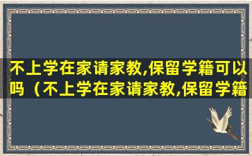 不上学在家请家教,保留学籍可以吗（不上学在家请家教,保留学籍可以吗高中）