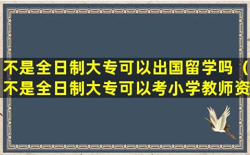 不是全日制大专可以出国留学吗（不是全日制大专可以考小学教师资格证吗）