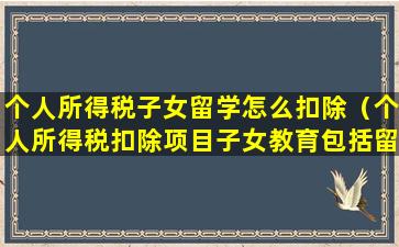 个人所得税子女留学怎么扣除（个人所得税扣除项目子女教育包括留学）