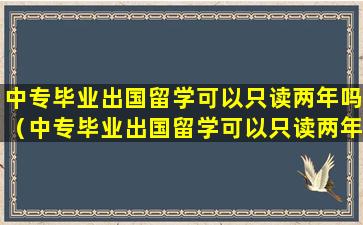中专毕业出国留学可以只读两年吗（中专毕业出国留学可以只读两年吗知乎）