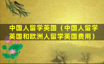中国人留学英国（中国人留学英国和欧洲人留学英国费用）