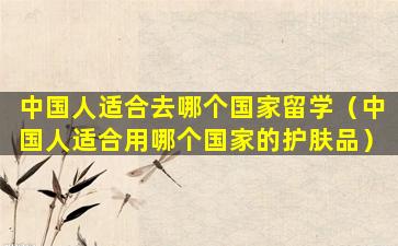 中国人适合去哪个国家留学（中国人适合用哪个国家的护肤品）