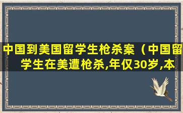 中国到美国留学生枪杀案（中国留学生在美遭枪杀,年仅30岁,本科就读于北大）