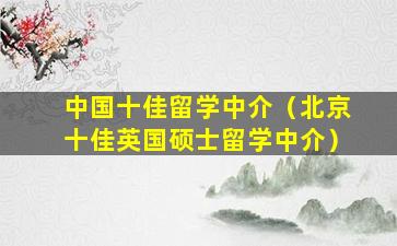 中国十佳留学中介（北京十佳英国硕士留学中介）