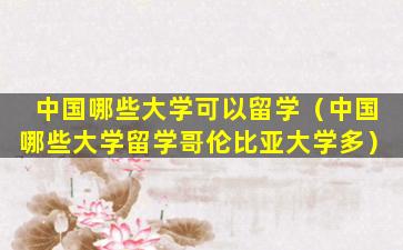 中国哪些大学可以留学（中国哪些大学留学哥伦比亚大学多）