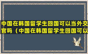 中国在韩国留学生回国可以当外交官吗（中国在韩国留学生回国可以当外交官吗知乎）