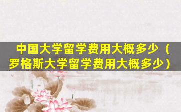 中国大学留学费用大概多少（罗格斯大学留学费用大概多少）
