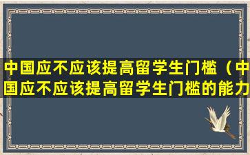 中国应不应该提高留学生门槛（中国应不应该提高留学生门槛的能力）