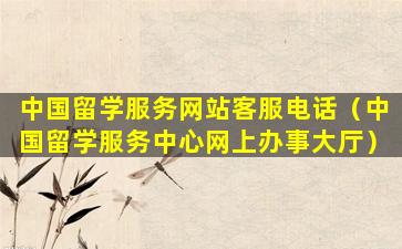中国留学服务网站客服电话（中国留学服务中心网上办事大厅）