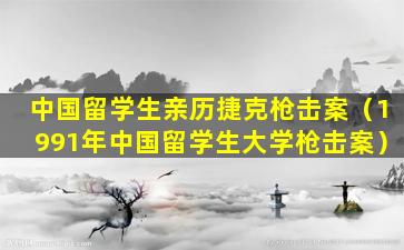 中国留学生亲历捷克枪击案（1991年中国留学生大学枪击案）