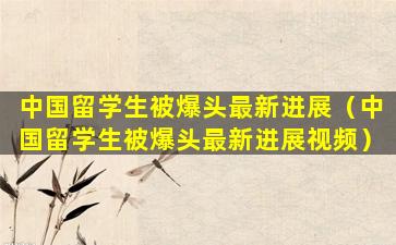 中国留学生被爆头最新进展（中国留学生被爆头最新进展视频）