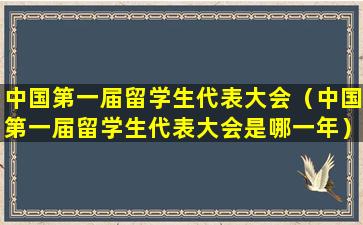 中国第一届留学生代表大会（中国第一届留学生代表大会是哪一年）
