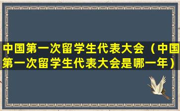 中国第一次留学生代表大会（中国第一次留学生代表大会是哪一年）