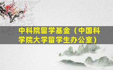 中科院留学基金（中国科学院大学留学生办公室）