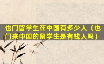 也门留学生在中国有多少人（也门来中国的留学生是有钱人吗）