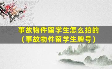 事故物件留学生怎么拍的（事故物件留学生牌号）