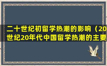 二十世纪初留学热潮的影响（20世纪20年代中国留学热潮的主要特点）