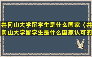 井冈山大学留学生是什么国家（井冈山大学留学生是什么国家认可的）