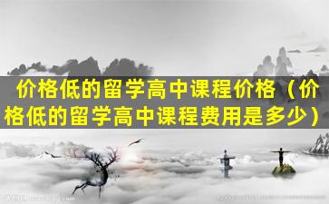 价格低的留学高中课程价格（价格低的留学高中课程费用是多少）