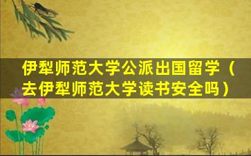 伊犁师范大学公派出国留学（去伊犁师范大学读书安全吗）
