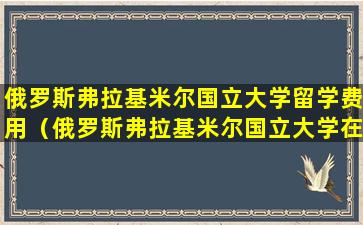 俄罗斯弗拉基米尔国立大学留学费用（俄罗斯弗拉基米尔国立大学在我国相当于什么水平）