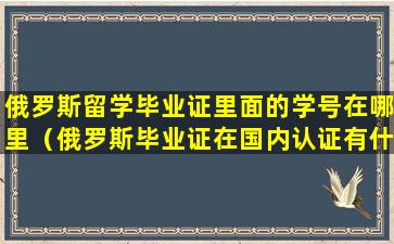 俄罗斯留学毕业证里面的学号在哪里（俄罗斯毕业证在国内认证有什么要求）