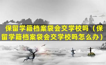 保留学籍档案袋会交学校吗（保留学籍档案袋会交学校吗怎么办）