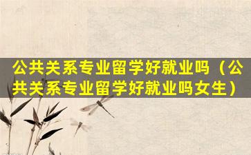 公共关系专业留学好就业吗（公共关系专业留学好就业吗女生）