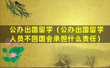 公办出国留学（公办出国留学人员不回国会承担什么责任）
