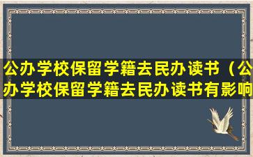 公办学校保留学籍去民办读书（公办学校保留学籍去民办读书有影响吗）