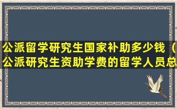 公派留学研究生国家补助多少钱（公派研究生资助学费的留学人员总额不超过）