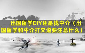 出国留学DIY还是找中介（出国留学和中介打交道要注意什么）