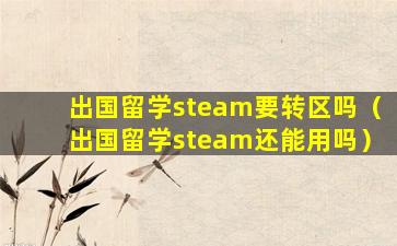 出国留学steam要转区吗（出国留学steam还能用吗）