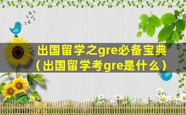 出国留学之gre必备宝典（出国留学考gre是什么）