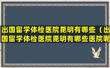 出国留学体检医院昆明有哪些（出国留学体检医院昆明有哪些医院呢）