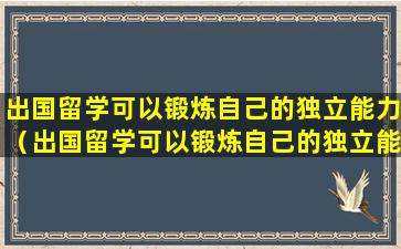 出国留学可以锻炼自己的独立能力（出国留学可以锻炼自己的独立能力英文）