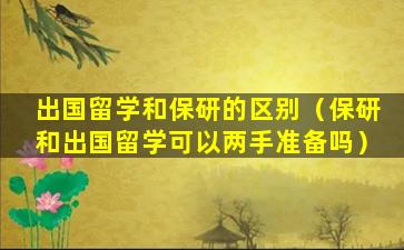 出国留学和保研的区别（保研和出国留学可以两手准备吗）