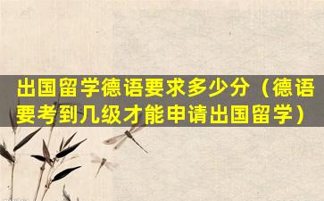 出国留学德语要求多少分（德语要考到几级才能申请出国留学）