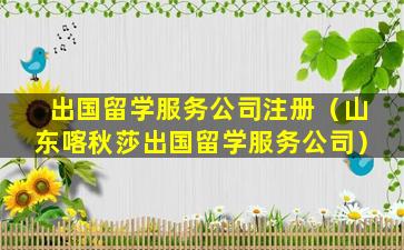 出国留学服务公司注册（山东喀秋莎出国留学服务公司）