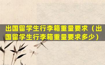 出国留学生行李箱重量要求（出国留学生行李箱重量要求多少）