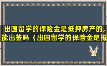 出国留学的保险金是抵押房产的,能出签吗（出国留学的保险金是抵押房产的,能出签吗合法吗）