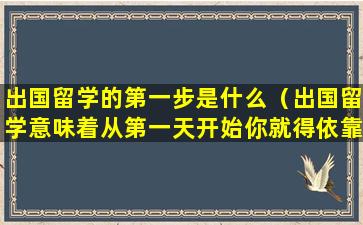 出国留学的第一步是什么（出国留学意味着从第一天开始你就得依靠自己）