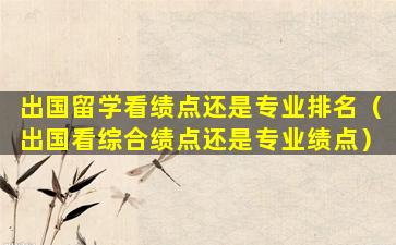出国留学看绩点还是专业排名（出国看综合绩点还是专业绩点）